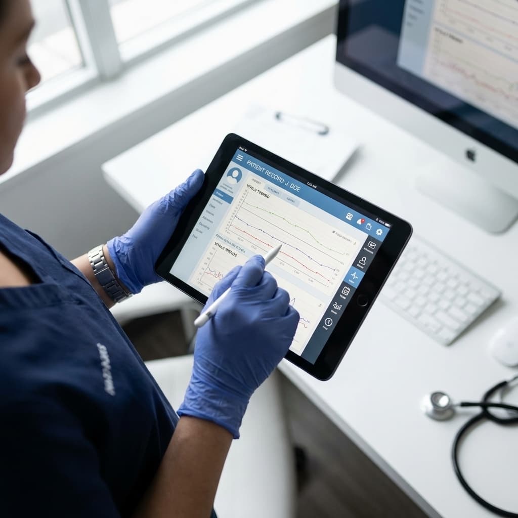 病院向けのipadアプリをイメージした画像です。